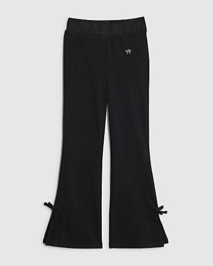 Girls Black Cosy Flared Trousers