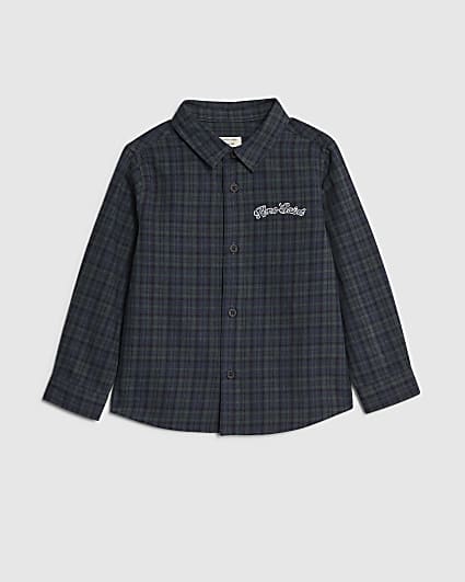 Mini Boys Green Check Shirt