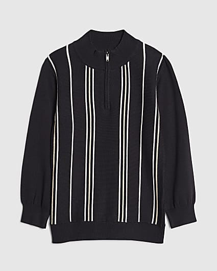 Boys Navy Stripe Funnel Top