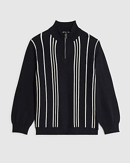 Mini Boys Navy Funnel Neck Top