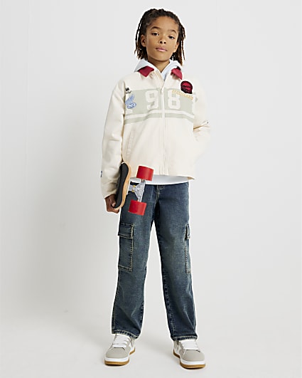 Boys Blue Loose Cargo Jeans