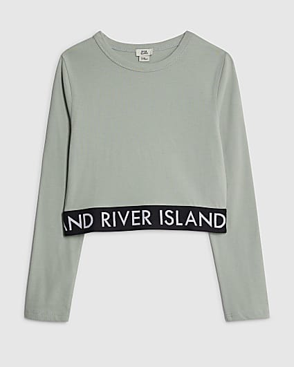 Girls Green RI Waistband Top