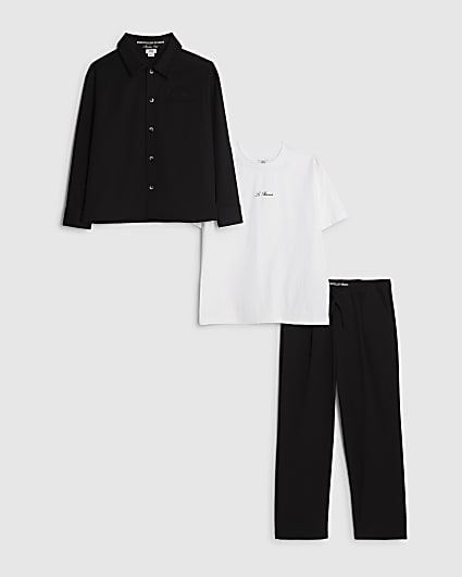Boys Black Tailored Shirt 3 Piece Set