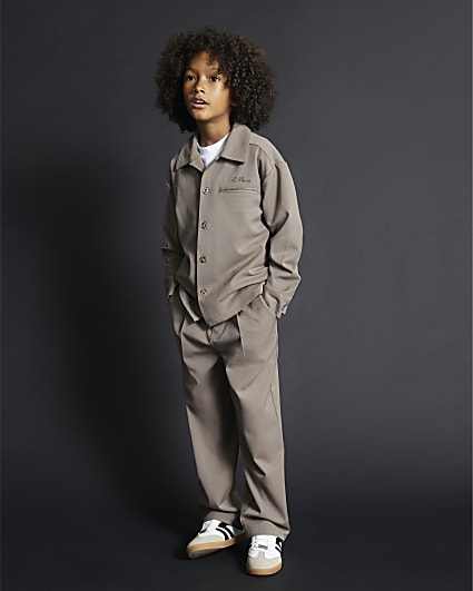 Boys Beige Tailored Shirt 3 Piece Set