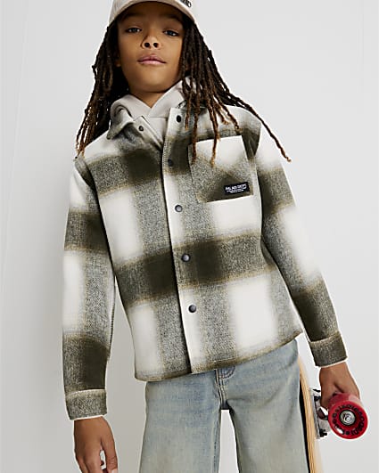 Boys Green Check Overshirt Set