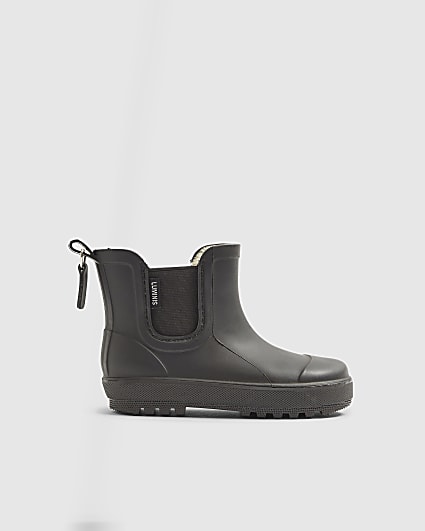 Mini Boys Black Borg Lined Welly Boots