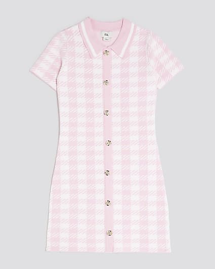 Girls Pink Gingham Dress
