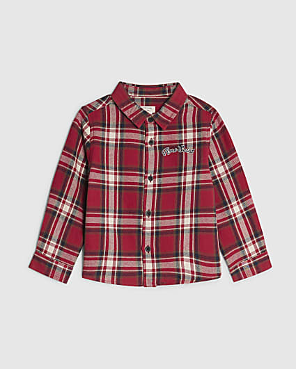 Mini Boys Red Check Shirt