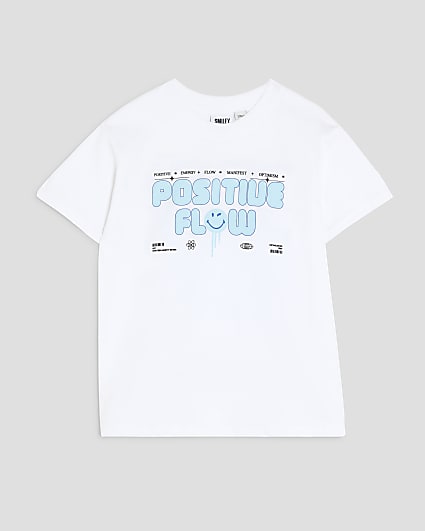 Boys White SmileyWorld® Positive Flow T-Shirt