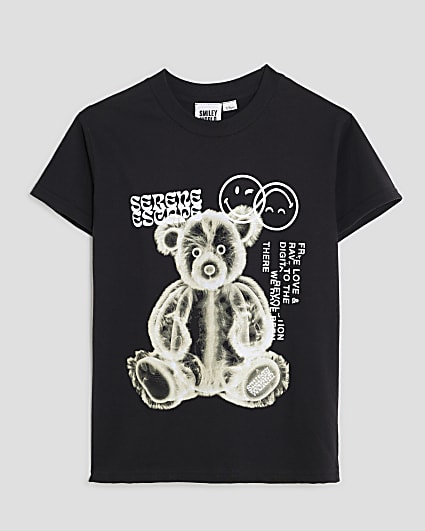 Boys Black SmileyWorld® Bear T-Shirt