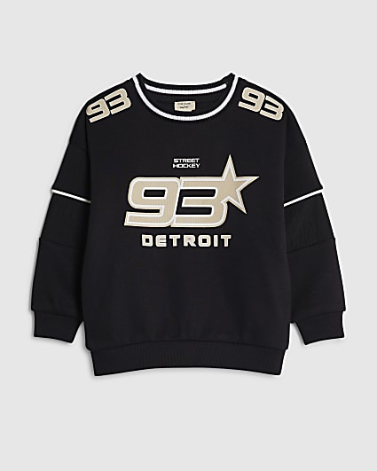 Mini Boys Black 93 Hockey Sweatshirt