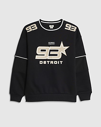 Boys Black 93 Hockey Sweatshirt
