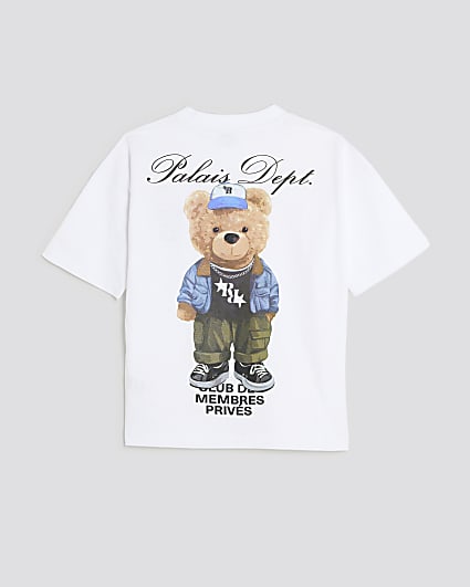 Boys White Palais Dept Bear T-Shirt