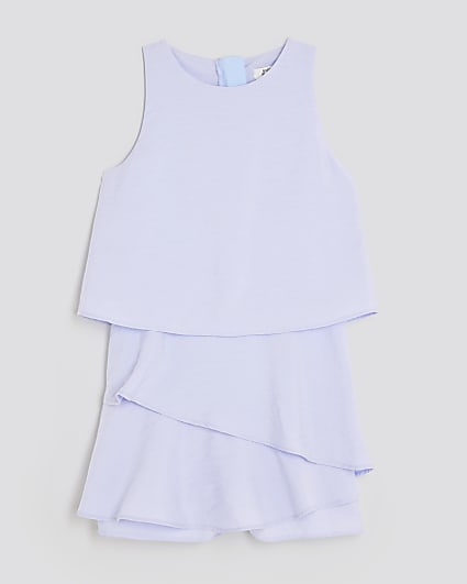Girls Purple Tiered Playsuit
