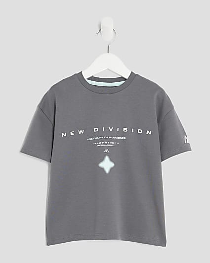Mini Boys Grey New Division Glitch T-Shirt