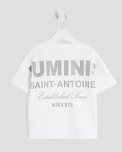 Mini Boys White Oversized Luminis T-Shirt