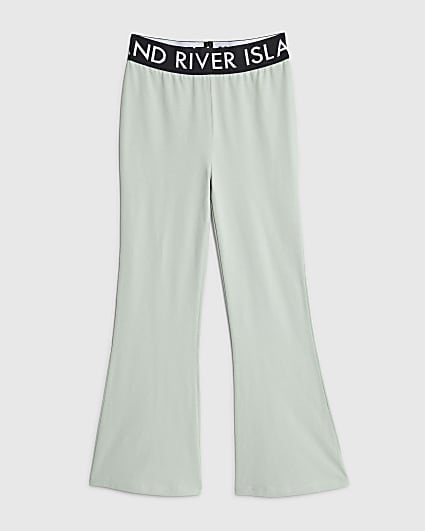 Girls Green RI Flared Leggings