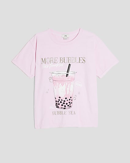 Girls Pink Glitter More Bubbles T-Shirt