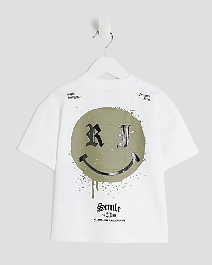 Mini Boys White Smile Gothic T-Shirt