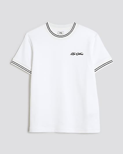 Boys Beige Ringer Les Amis T-Shirt