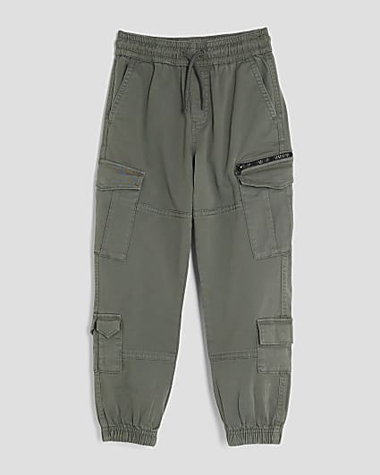 Boys Green Cargo Trousers