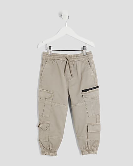 Mini Boys Beige Cargo Trousers