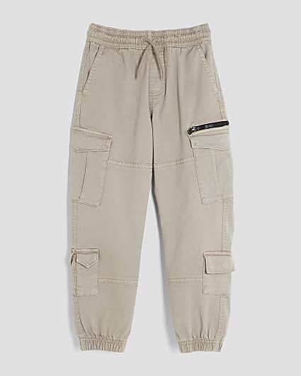 Boys Beige Cargo Trousers
