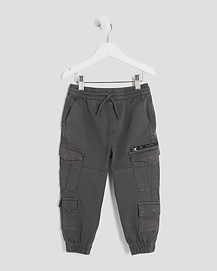Mini Boys Grey Cargo Trousers