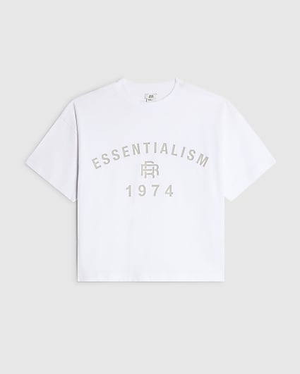 Boys White Essentialism T-Shirt