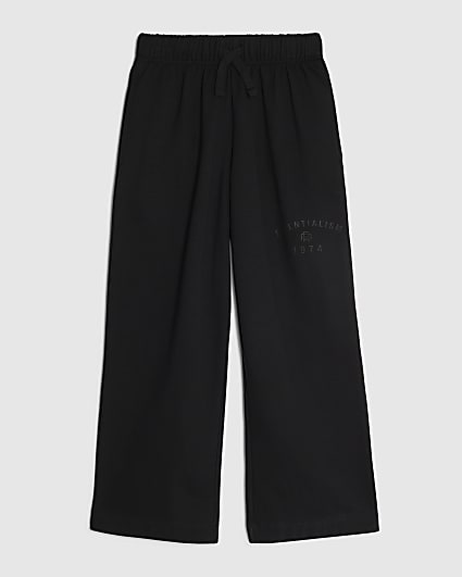 Boys Black Essentialism Wide Leg Trousers