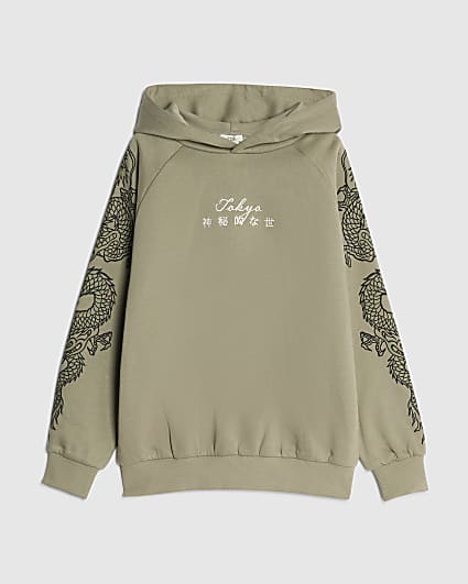 Boys Khaki Japanese Hoodie
