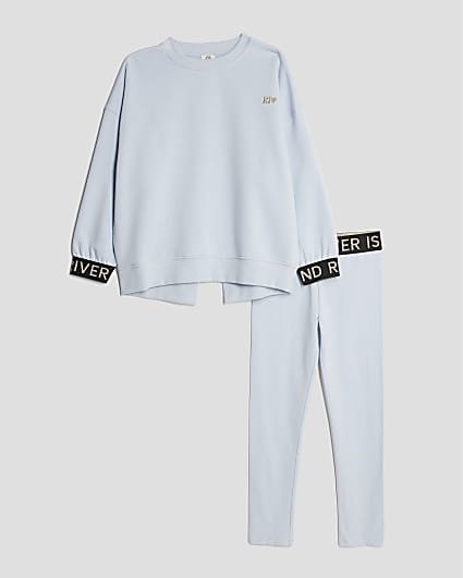 Girls Blue Split Back RI Sweatshirt Set