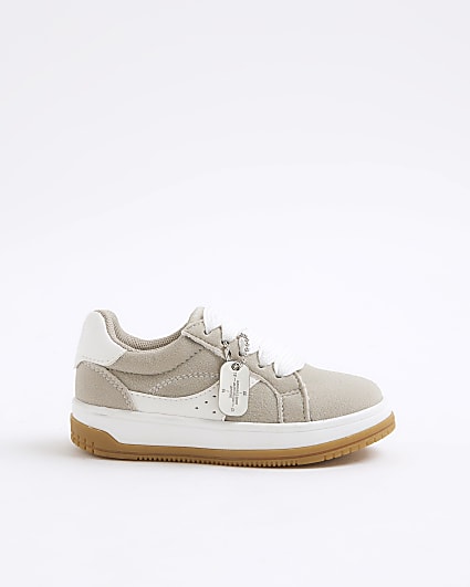 Mini Boys Grey Lace Up Trainers
