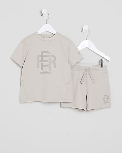 Mini Boys Stone RR T-Shirt And Shorts Sets