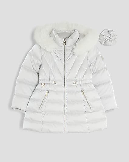 Girls Grey Padded Coat