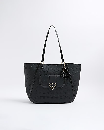 Girls Black Monogram Winged Shopper bag