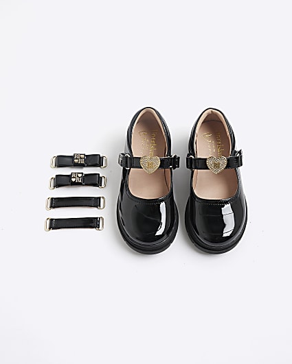 Mini Girls Black Interchangeable Strap Shoes