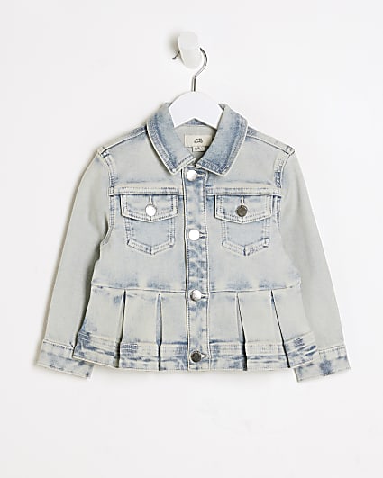 Mini Girls Denim Peplum Hem Jacket