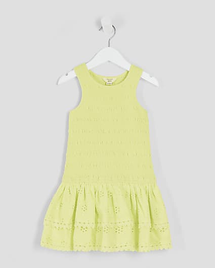 Mini Girls Green Shirred Rara Dress