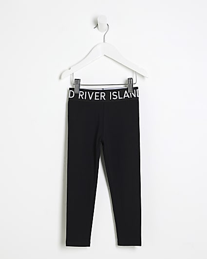 Mini Girls Black RI Waistband Leggings