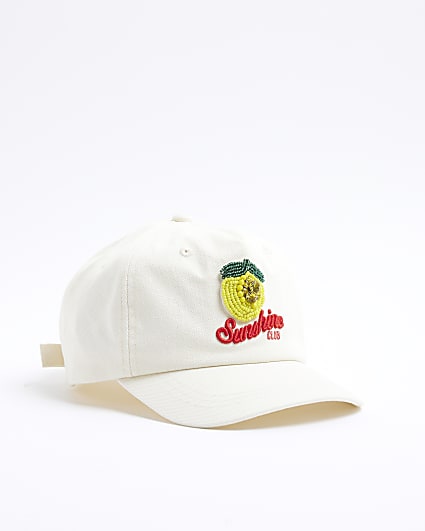 Girls Yellow Lemon Embellished Cap