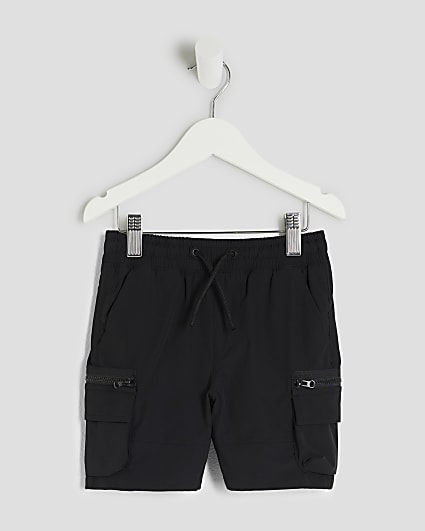 Mini Boys Black Cargo Shorts