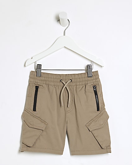 Mini Boys Stone Front Pocket Cargo Shorts