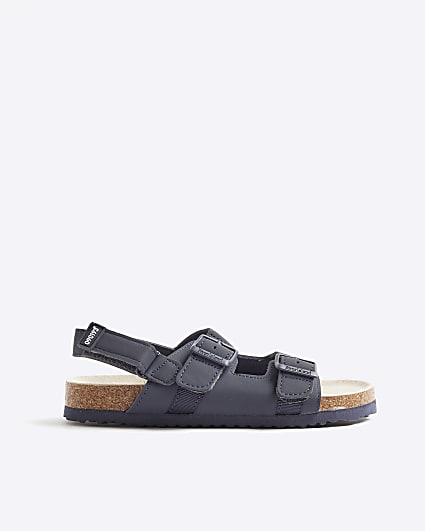 Boys Navy Buckle Corkbed Sandals
