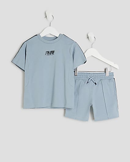 Mini Boys Blue RR Taped T-Shirt Set