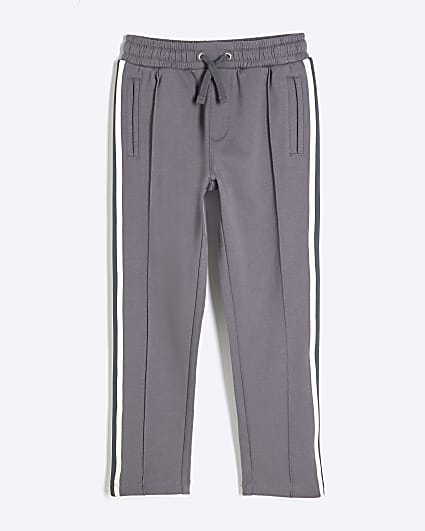 Boys Grey Taped Stripe Joggers