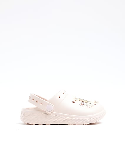 Girls Pink Gem Clogs