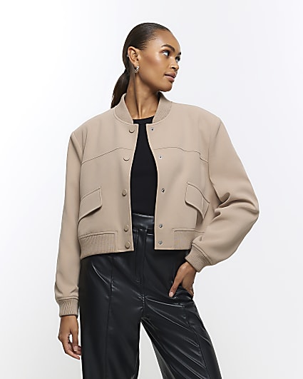 Khaki crop jacket discount