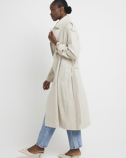 Khaki belted coat clearance