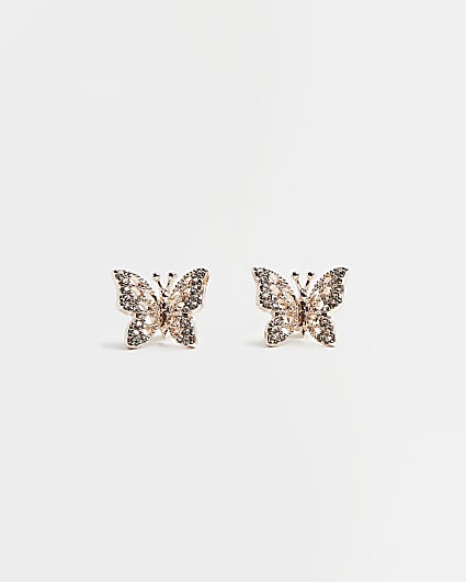 Rose Gold Butterfly Studs